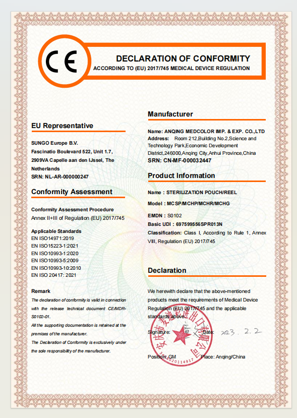 Medcolor CE certificate